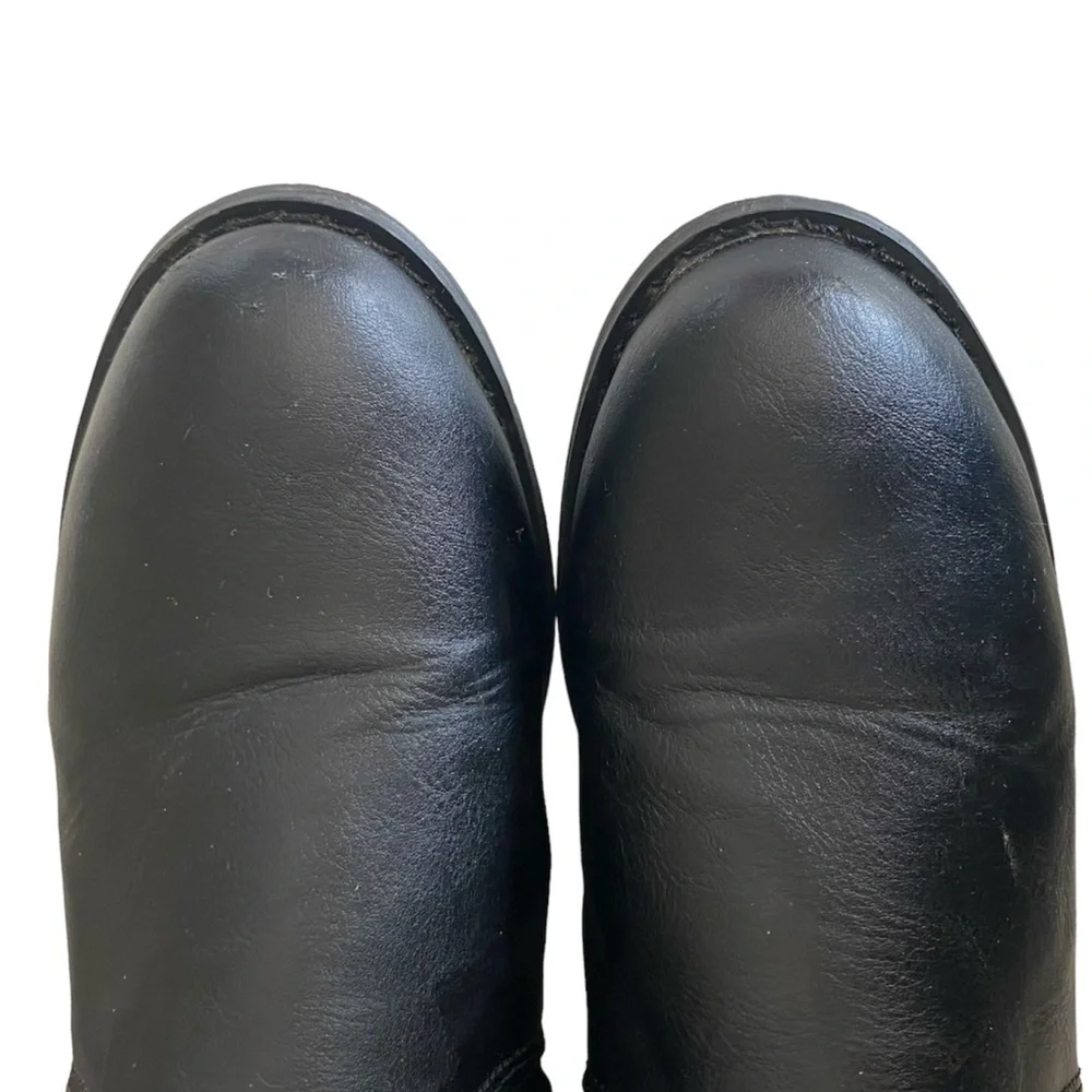 A.X.N.Y. Knee High Boots Bow Back Black Vegan Leather Women Size 7